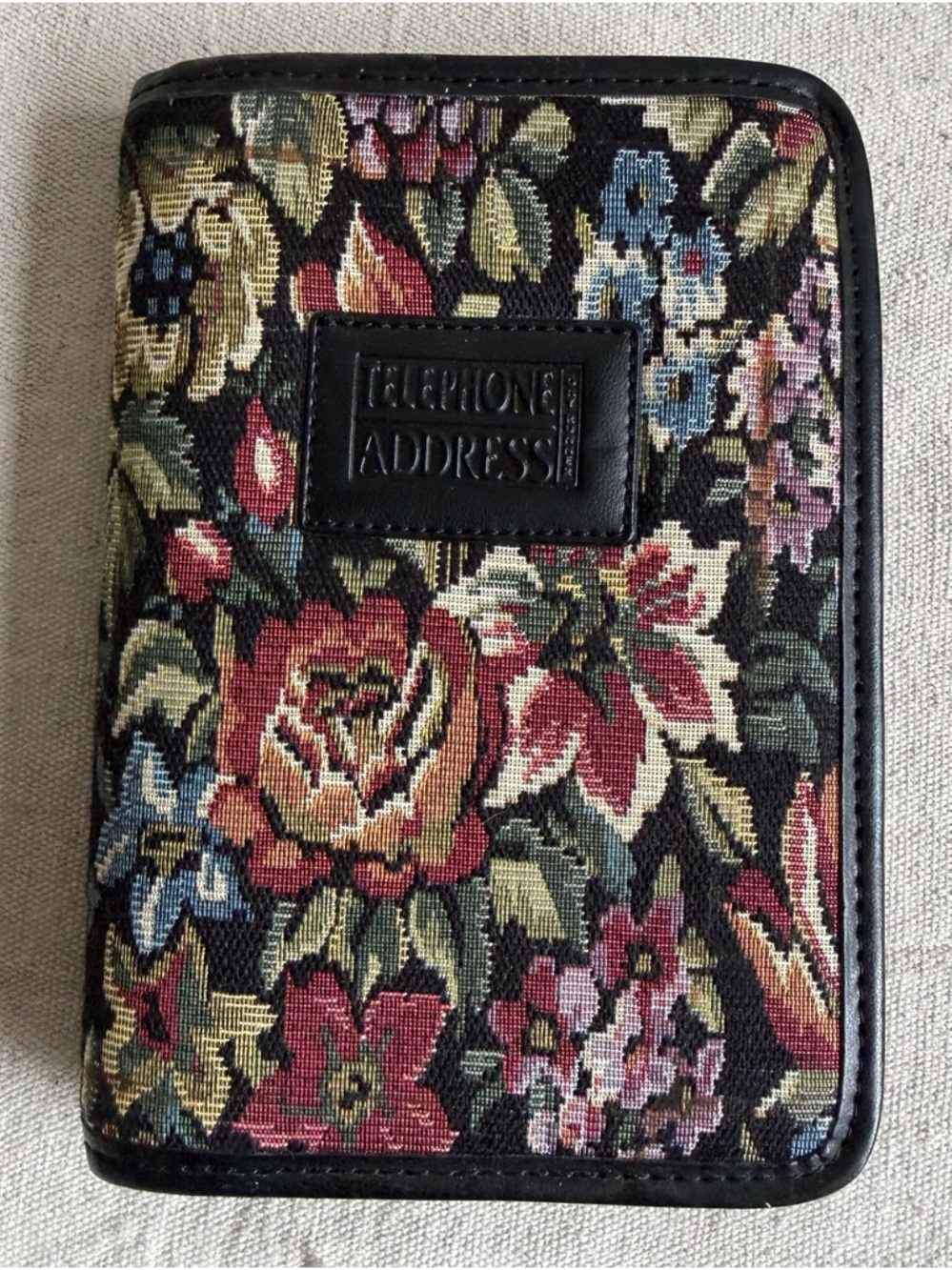 Vintage Day Runner Floral Tapestry Address Book FactCentre Planner Organizer 90s